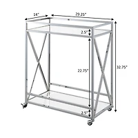 Convenience Concepts Oxford Glass-Top Kitchen Cart