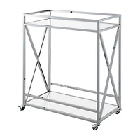 Convenience Concepts Oxford Glass-Top Kitchen Cart