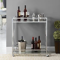 Convenience Concepts Oxford Glass-Top Kitchen Cart
