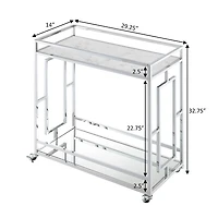 Convenience Concepts Town Square Faux Marble-Top Kitchen Cart