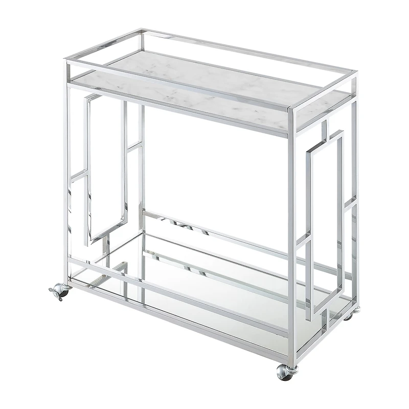Convenience Concepts Town Square Faux Marble-Top Kitchen Cart