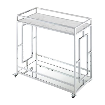 Convenience Concepts Town Square Faux Marble-Top Kitchen Cart
