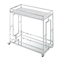 Convenience Concepts Town Square Faux Marble-Top Kitchen Cart