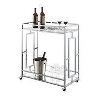 Convenience Concepts Town Square Faux Marble-Top Kitchen Cart
