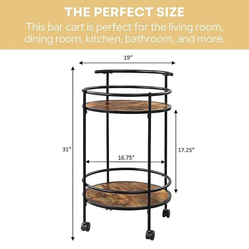 Convenience Concepts Charlie Engineered Wood Kitchen Cart
