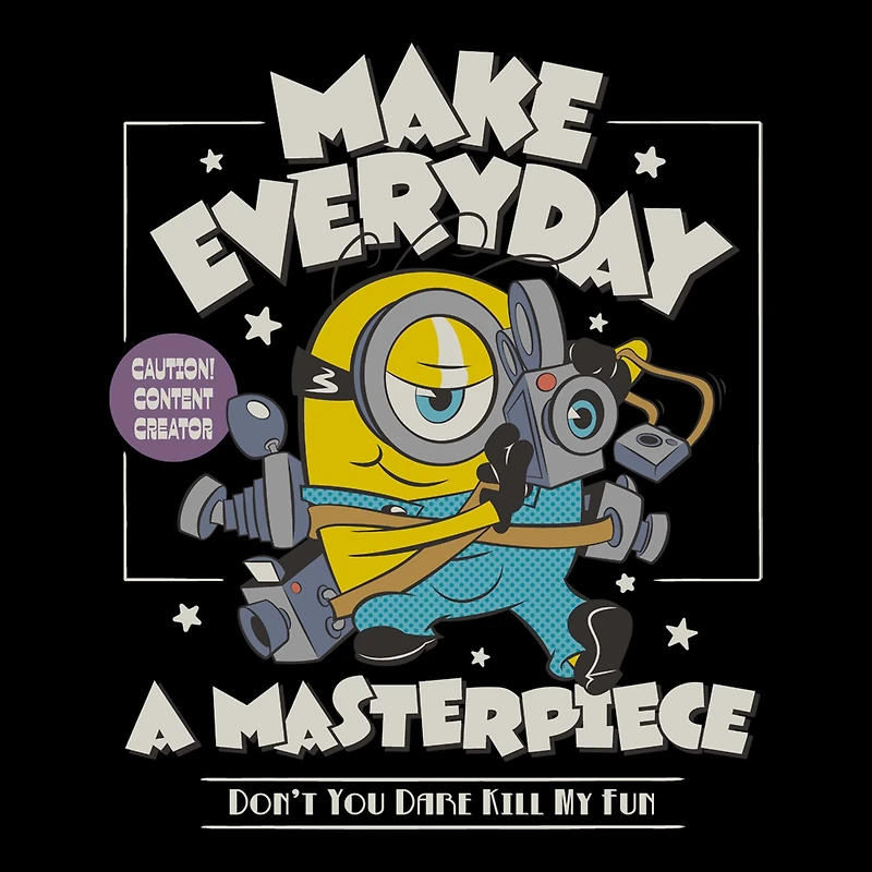 Make Everyday A Masterpiece Womens Juniors Crew Neck Short Sleeve Regular Fit Minions Graphic T-Shirt
