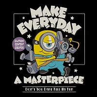 Make Everyday A Masterpiece Womens Juniors Crew Neck Short Sleeve Regular Fit Minions Graphic T-Shirt