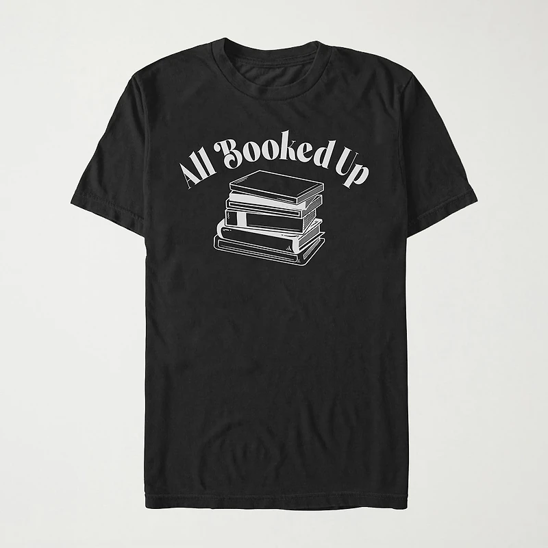 All Booked Up Womens Juniors Crew Neck Short Sleeve Regular Fit Graphic T-Shirt