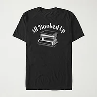 All Booked Up Womens Juniors Crew Neck Short Sleeve Regular Fit Graphic T-Shirt