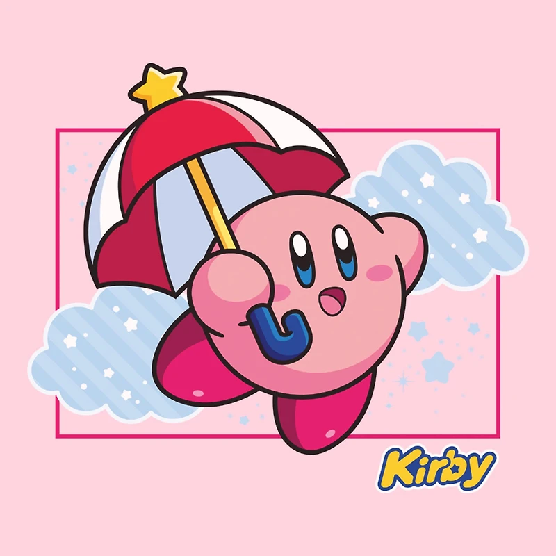Kirby Womens Juniors Crew Neck Short Sleeve Regular Fit Nintendo Graphic T-Shirt