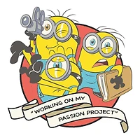 Working On My Passio Womens Juniors Crew Neck Short Sleeve Regular Fit Minions Graphic T-Shirt