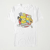 Working On My Passio Womens Juniors Crew Neck Short Sleeve Regular Fit Minions Graphic T-Shirt