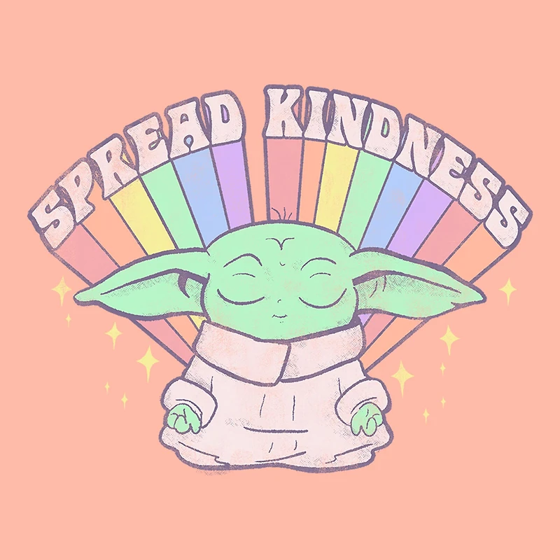 Meditate Kindness Womens Juniors Crew Neck Short Sleeve Slim Fit Star Wars Graphic T-Shirt