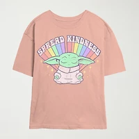 Meditate Kindness Womens Juniors Crew Neck Short Sleeve Slim Fit Star Wars Graphic T-Shirt