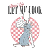 Let Me Cook Womens Juniors Crew Neck Short Sleeve Regular Fit Graphic T-Shirt