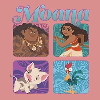 Box Up Chars Womens Juniors Crew Neck Short Sleeve Oversized Moana Graphic T-Shirt