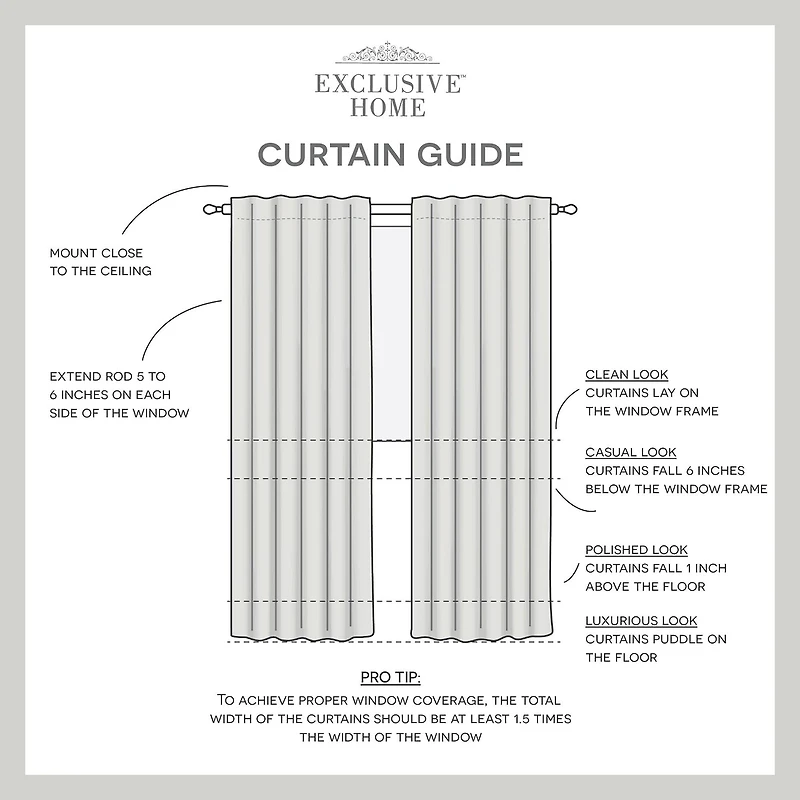 Exclusive Home Curtains Crescendo Tab Top Room Darkening Set of 2 Curtain Panel