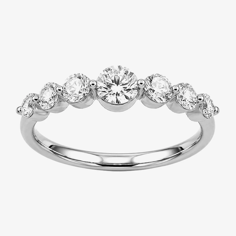 G / Si2) Womens 2MM CT. T.W. Lab Grown White Diamond 10K Gold Anniversary Band