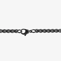 Cross Mens Black Cubic Zirconia Stainless Steel Cross 24 Inch Pendant Necklace