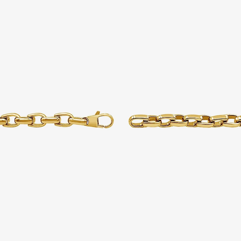 Mens 14K Gold Over Stainless Steel 24 Inch Link Chain Necklace