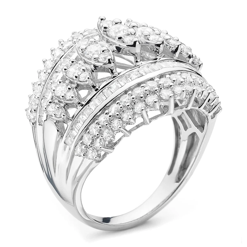 2 CT. T.W. Diamond 10K White or Yellow Gold Cluster Ring