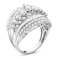 2 CT. T.W. Diamond 10K White or Yellow Gold Cluster Ring