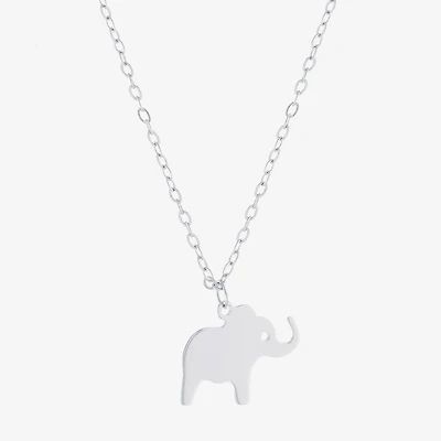 Silver Treasures Elephant Womens Sterling Silver 16 Inch Pendant Necklace