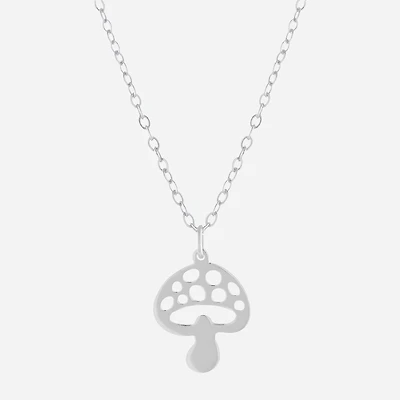 Silver Treasures Mushroom Womens Sterling Silver 16 Inch Pendant Necklace