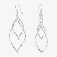 Silver Reflections Womens Pure Silver Over Brass Drop Earrings