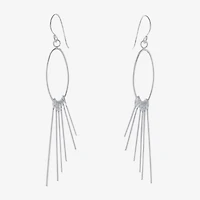 Silver Reflections Womens Pure Silver Over Brass Oval Drop Earrings
