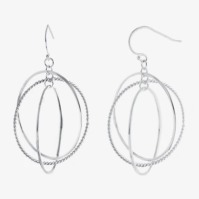 Silver Reflections Womens Pure Silver Over Brass Round Drop Earrings