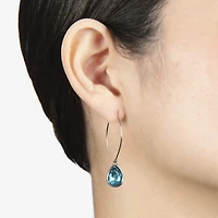 Sparkle Allure Womens Red Crystal Pure Silver Over Brass Pear Drop Earrings