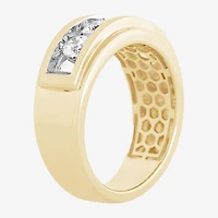 (H-I / I1) Mens 1 1/2 CT. T.W. Lab Grown White Diamond 10K Gold Wedding Band