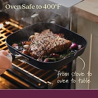 Anolon Advanced Home Hard Anodized 11" Square Grill Pan with Pour Spouts