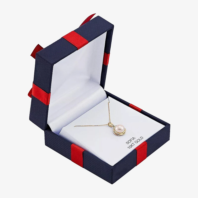 Certified Sofia™ Cultured Freshwater Pearl 10K Gold Knot Pendant