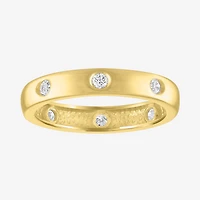 (G-H / Si2-I1) Womens 1/3 CT. T.W. Lab Grown White Diamond 10K Gold Delicate Wedding Band