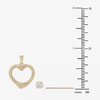 Womens Cubic Zirconia 10K Gold Heart 2-pc. Jewelry Set