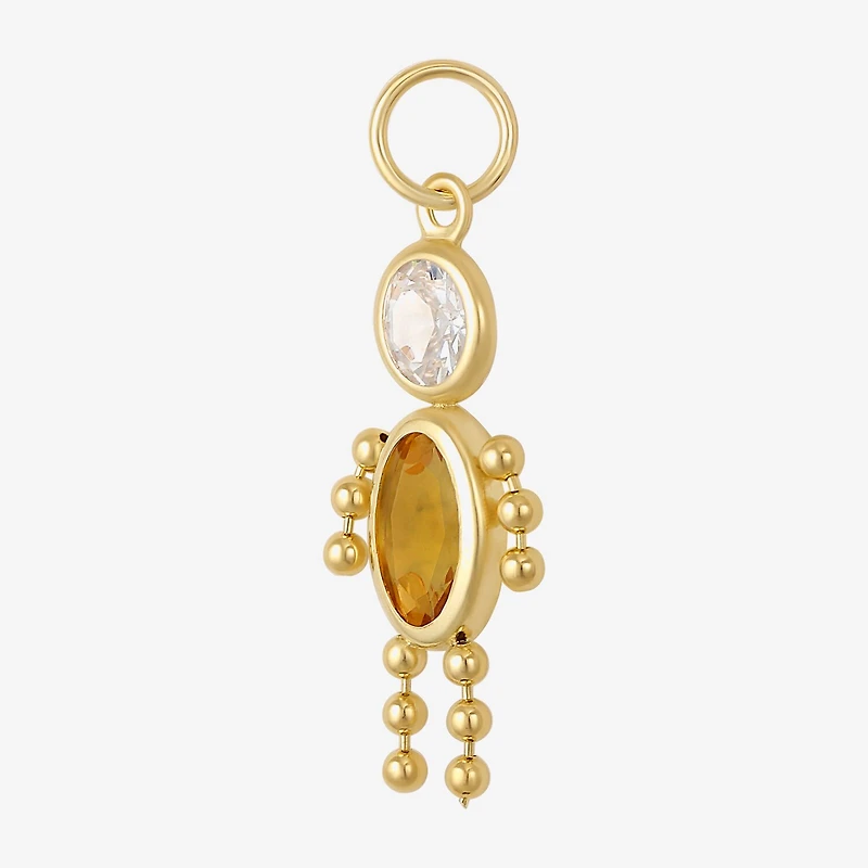 10K Gold November Birthstone Babies Boy Charm