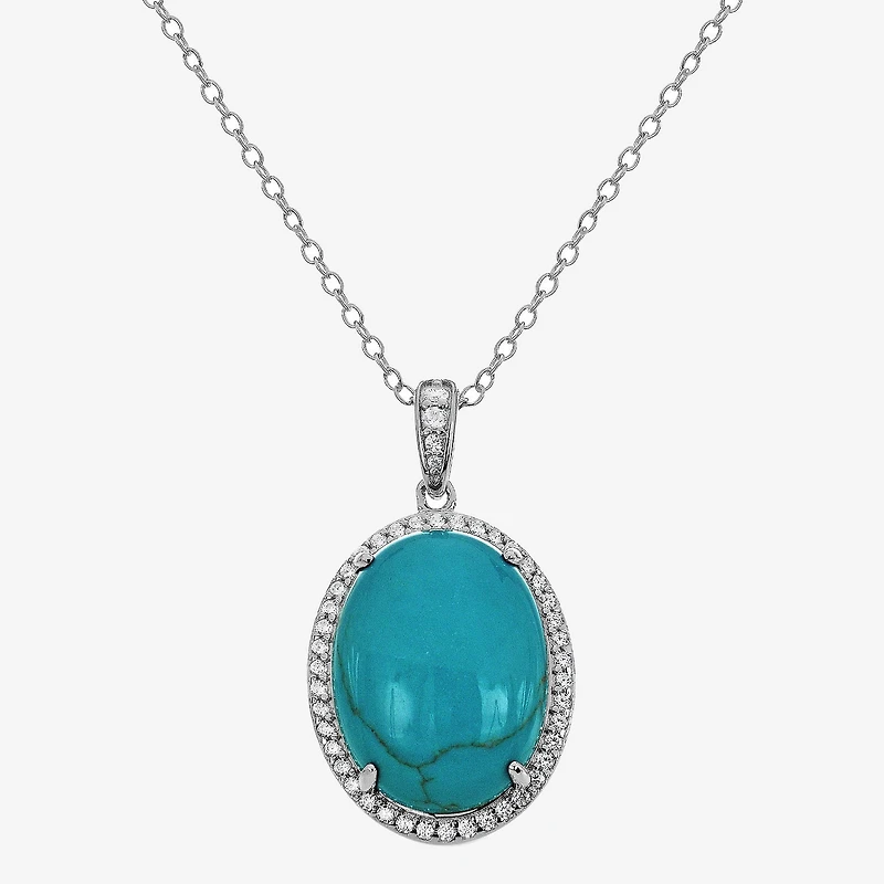 Womens Enhanced Green Turquoise Sterling Silver 2-pc. Jewelry Set