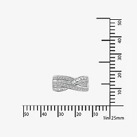 DiamonArt® Cubic Zirconia Sterling Silver Crossover Ring