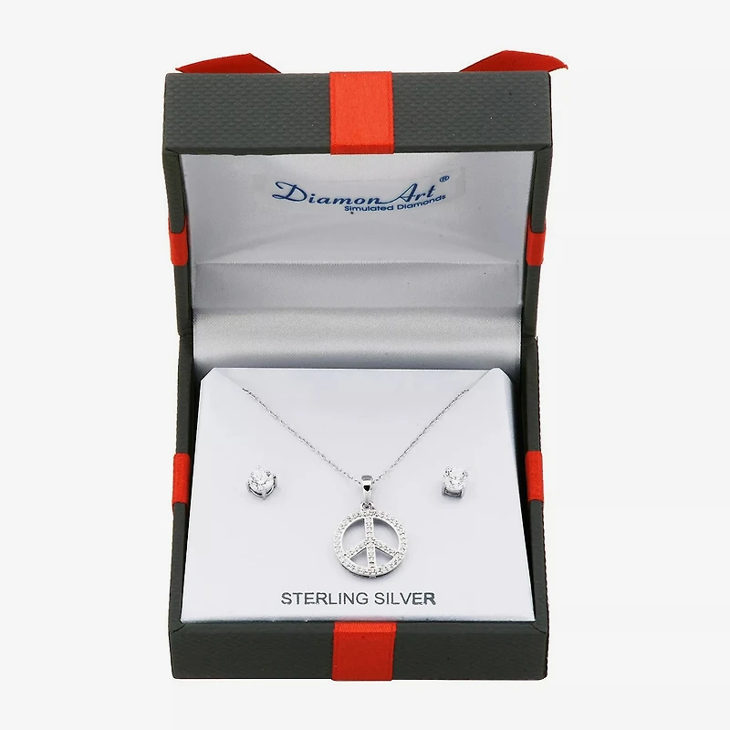 DiamonArt® White Cubic Zirconia Sterling Silver -pc. Jewelry Set