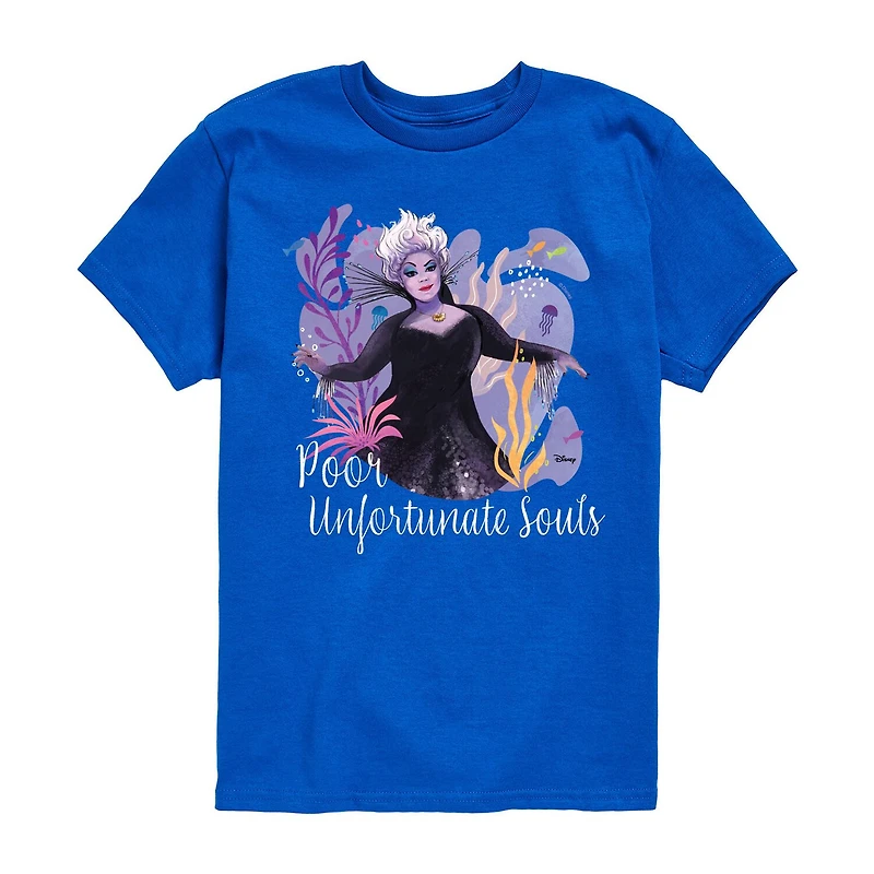 Disney Collection Little & Big Kid Girls Crew Neck Short Sleeve Regular Fit Ariel Princess The Mermaid Graphic T-Shirt