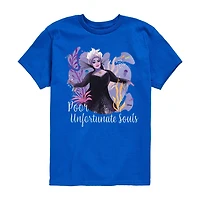 Disney Collection Little & Big Kid Girls Crew Neck Short Sleeve Regular Fit Ariel Princess The Mermaid Graphic T-Shirt