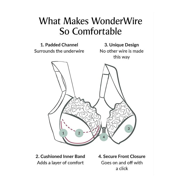 Glamorise Front-Closure T-Back WonderWire® Underwire Bra-1246