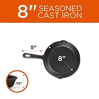 Commercial Chef Set 3-pc. Cast Iron Skillet