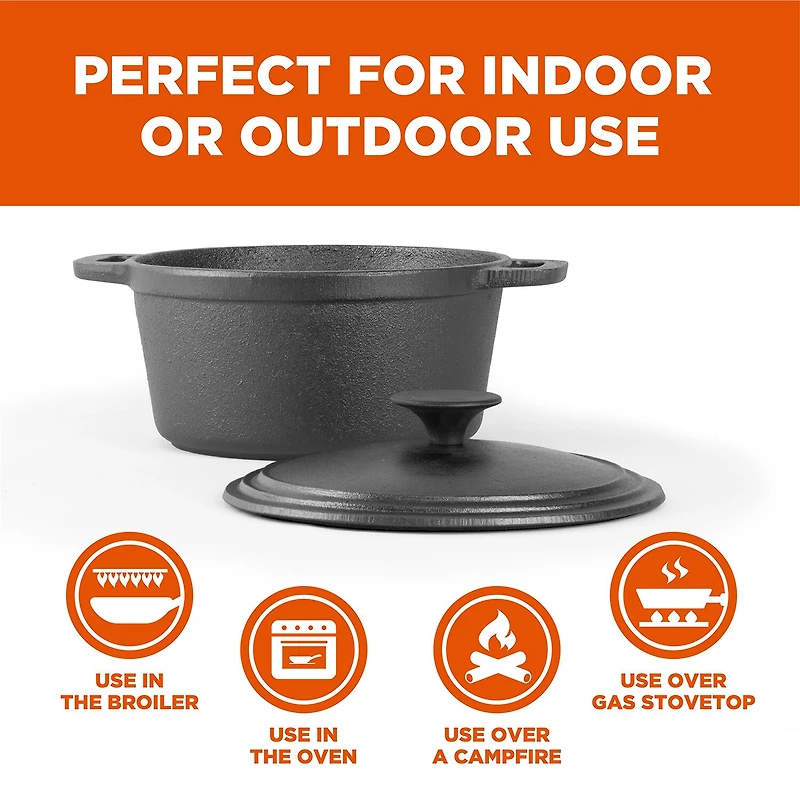 Commercial Chef 3 1/2 Qt Cast Iron Dutch Oven