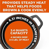 Commercial Chef 3 1/2 Qt Cast Iron Dutch Oven