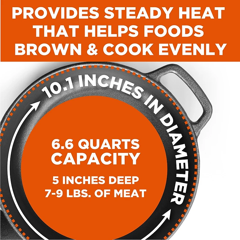 Commercial Chef 6 1/2 Qt Cast Iron Dutch Oven