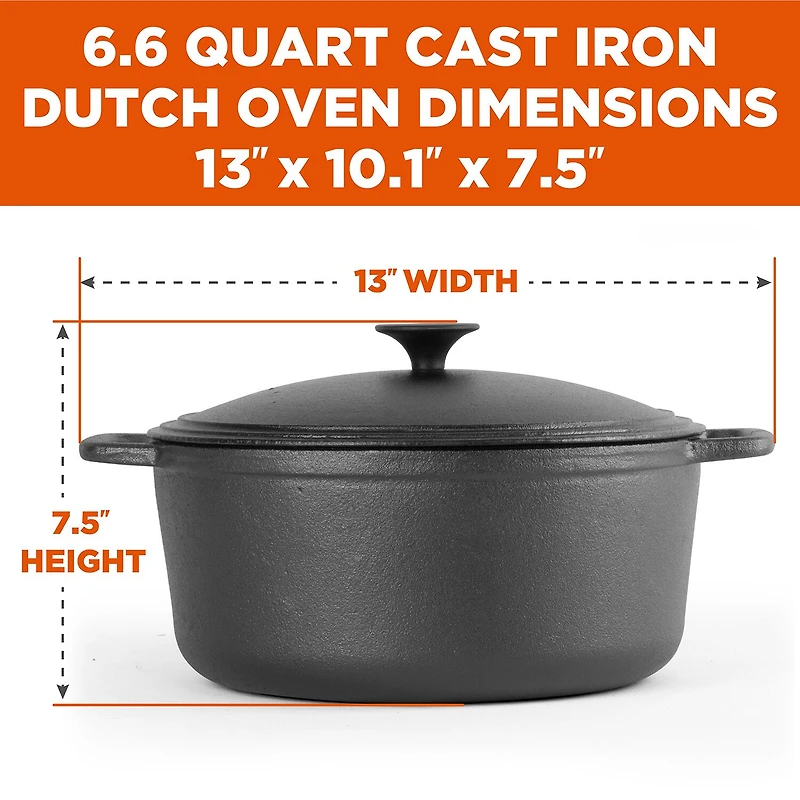 Commercial Chef 6 1/2 Qt Cast Iron Dutch Oven