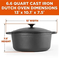 Commercial Chef 6 1/2 Qt Cast Iron Dutch Oven